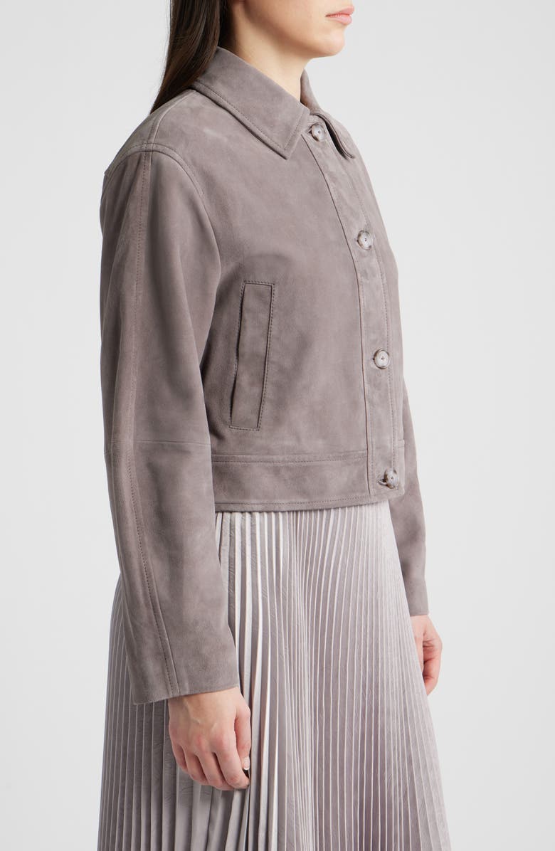 BOSS Orange Sadela Suede Jacket, Alternate, color, Open Purple