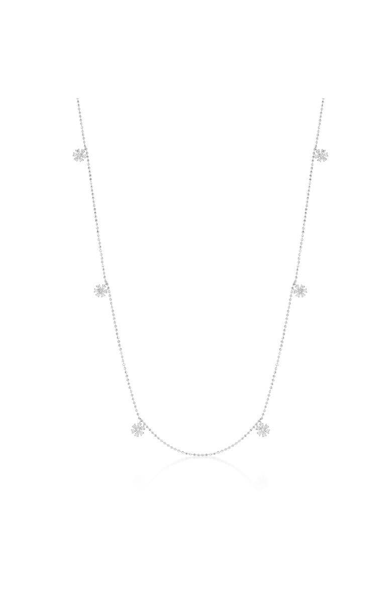 14K White Gold 0.29cttw Diamond Flower Garden Station Necklace, Main, color, White Gold