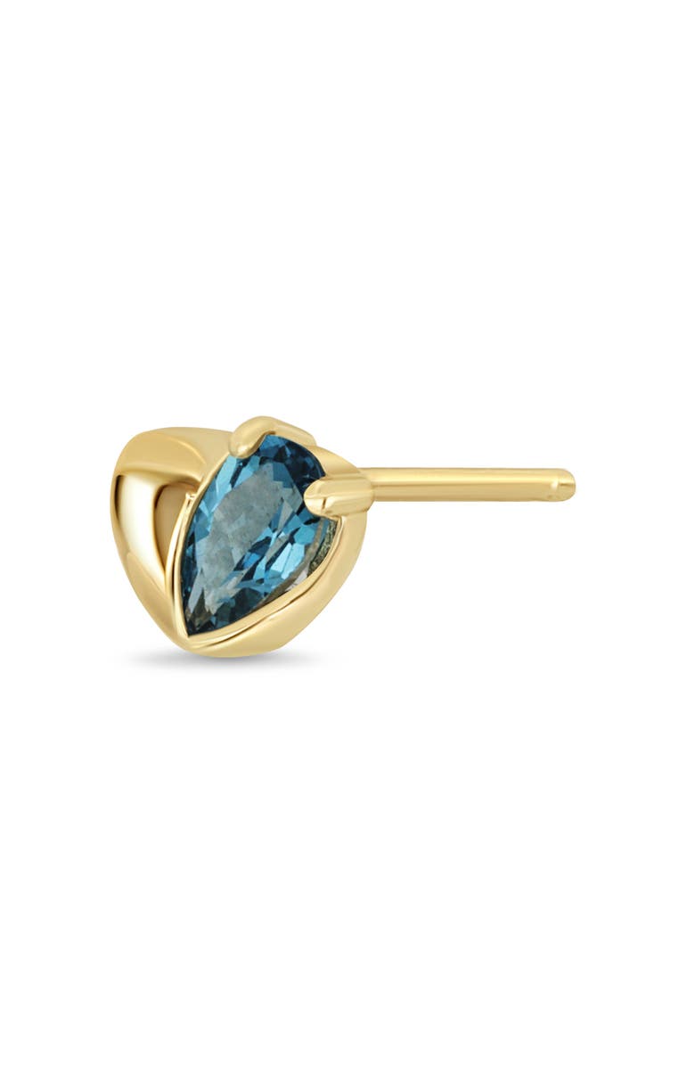 Bony Levy 14K Gold London Blue Topaz Heart Stud Earrings, Alternate, color, 14Ky