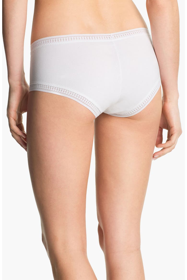 'Cabana' Cotton Boyshorts, Alternate, color, WHITE