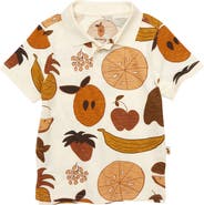 Naseberry Fruit Medley Print Organic Cotton Polo