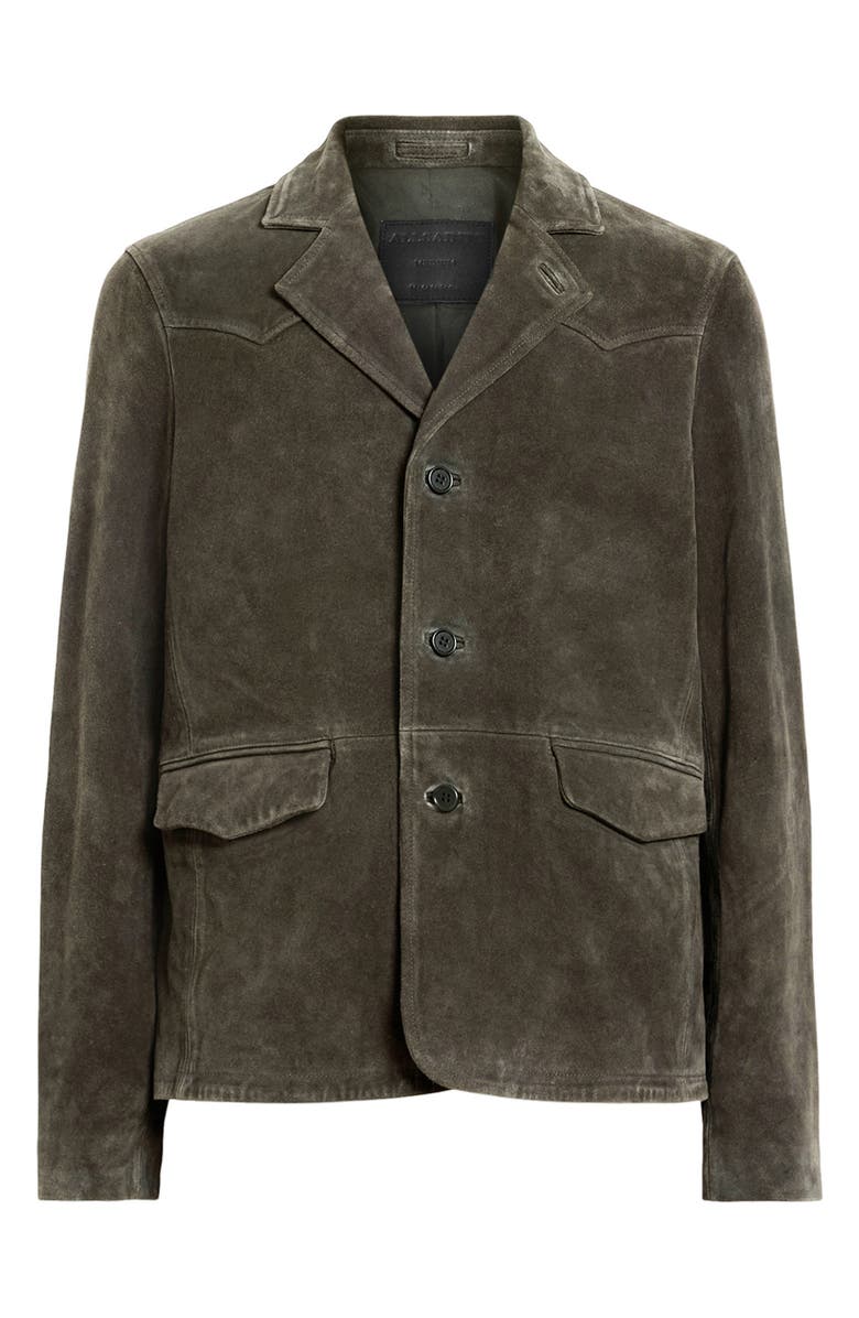 AllSaints Hornett Single Breasted Suede Blazer, Alternate, color, Gull Brown