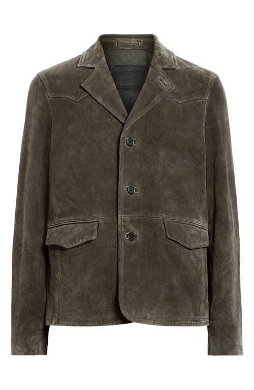 Allsaints Mens Hornett Western-yoke Regular-fit Suede Blazer Gull Brown In Brown
