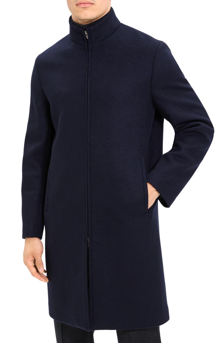 Theory Belvin Z Wool Blend Coat, Alternate, color, Baltic