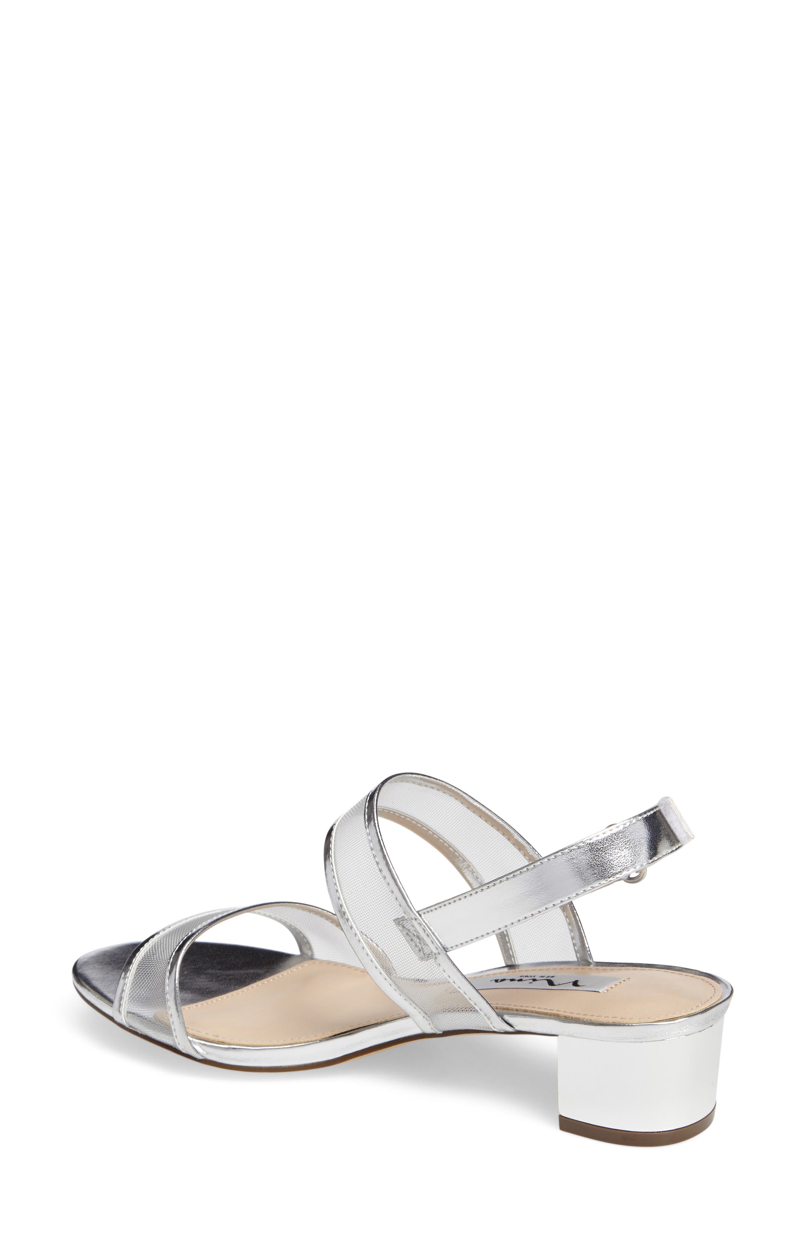 Ganice Mesh Strap Sandal, Alternate, color, SILVER FAUX LEATHER