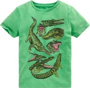 Mini Boden Kids' Educational Alligator Graphic Cotton T-Shirt