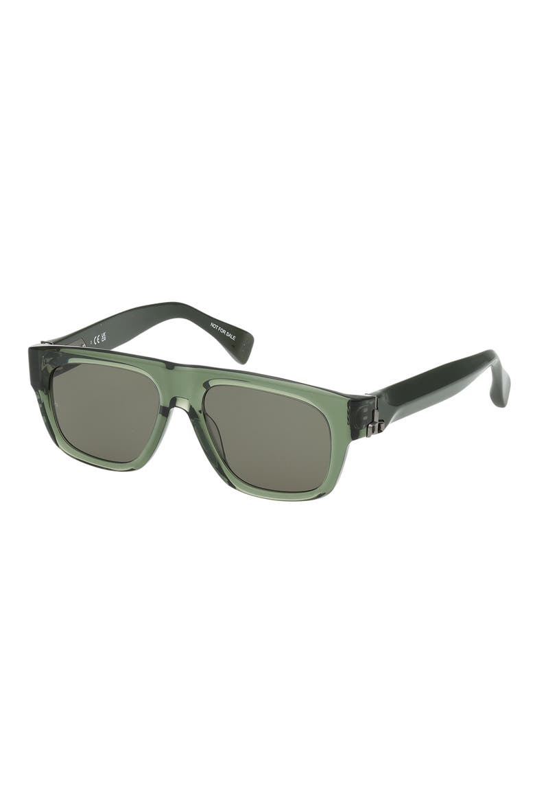 53mm Square Sunglasses, Alternate, color, CRYSTAL OLIVE / GREEN LENSES