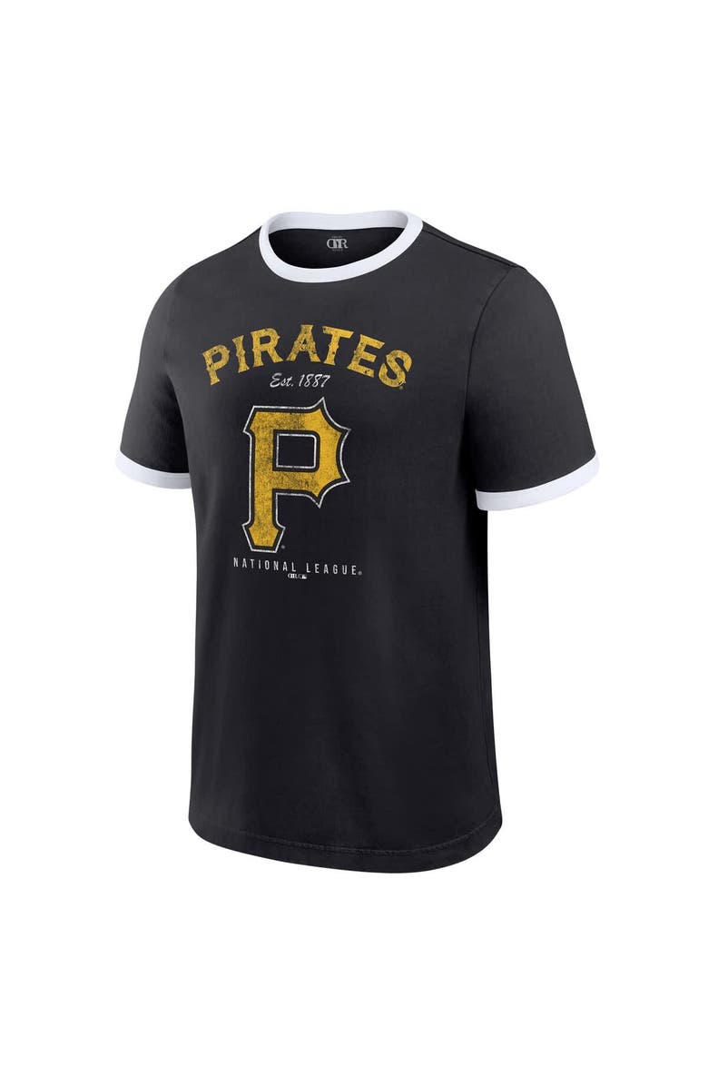 Darius Rucker Collection by Fanatics Men's Darius Rucker Collection by Fanatics Black Pittsburgh Pirates Washed Ringer T-Shirt, Alternate, color, Black