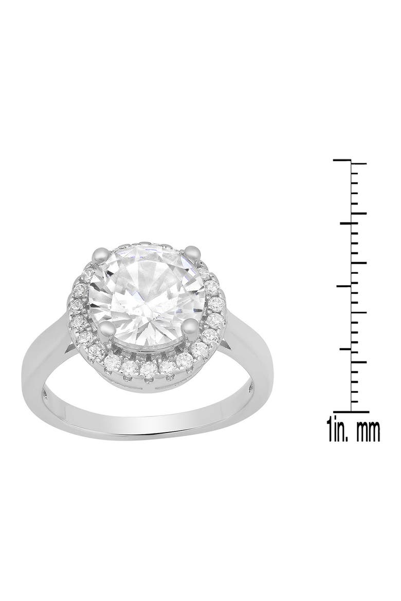 18k White Gold Plated Halo Ring, Alternate, color, SILVER