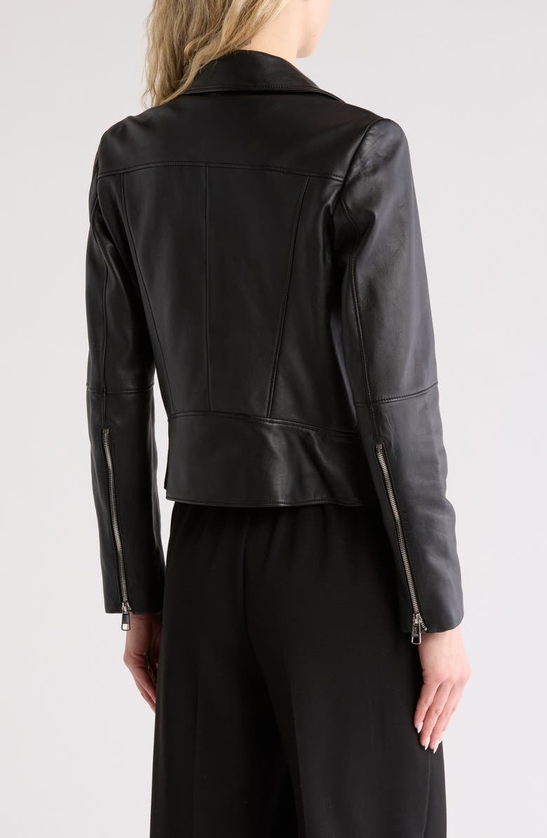 BOSS Saleli Lam Leather Moto Jacket, Alternate, color,