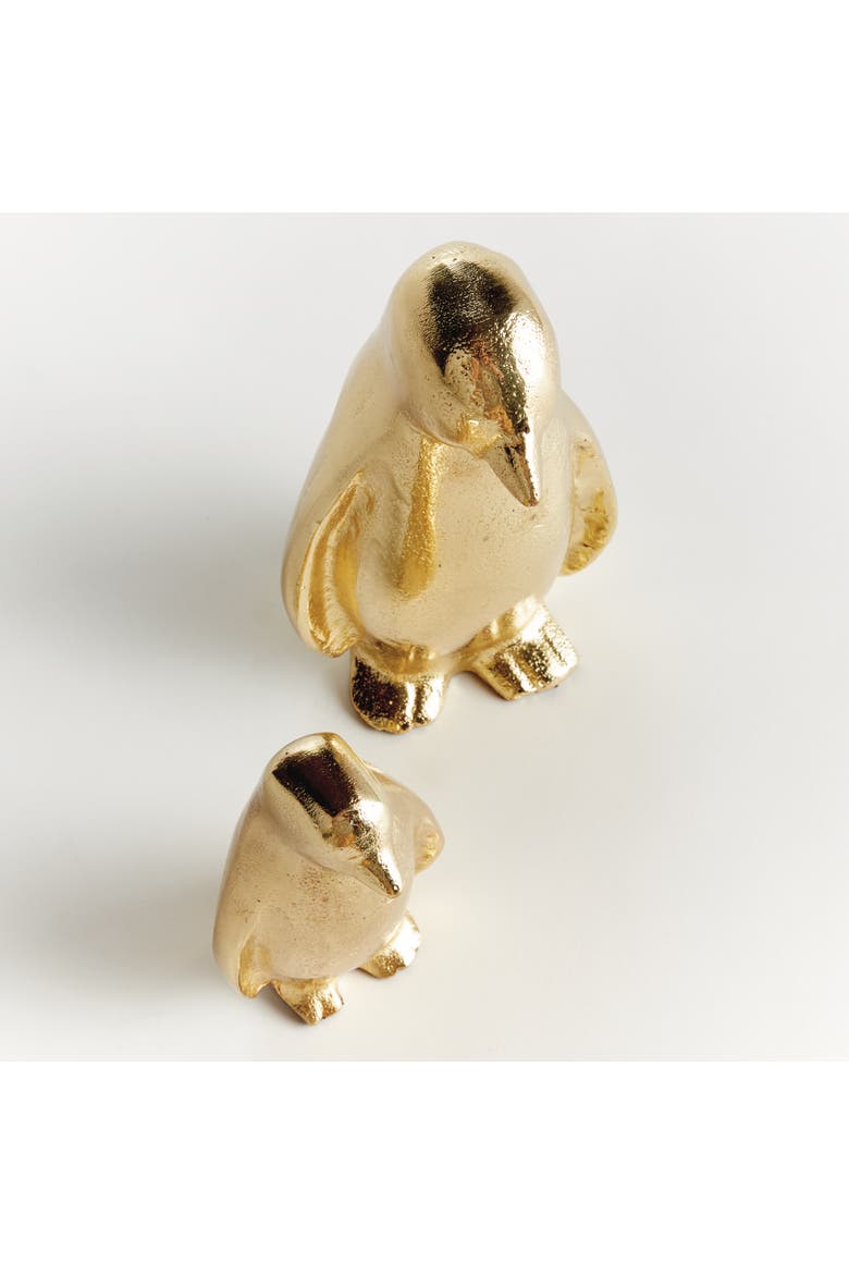Penguin Pair - Gold Aluminum Sculptures - Set of 2, Alternate, color, Gold