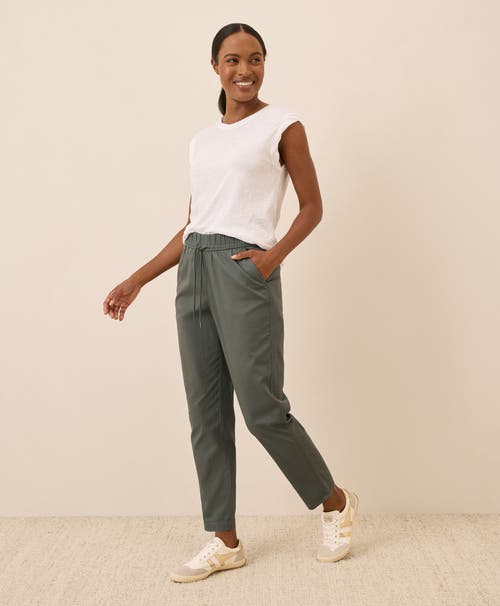 Pact Organic Cotton Daily Twill Drawstring Pant In Green