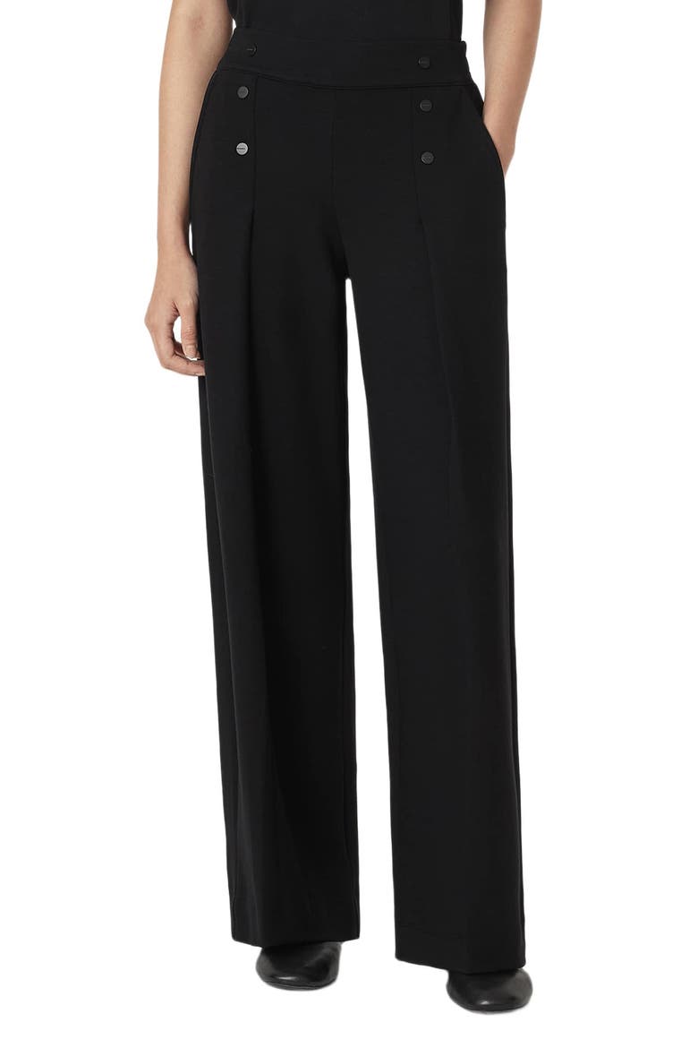 Emilia Wide Leg Trousers, Main, color, BLACK
