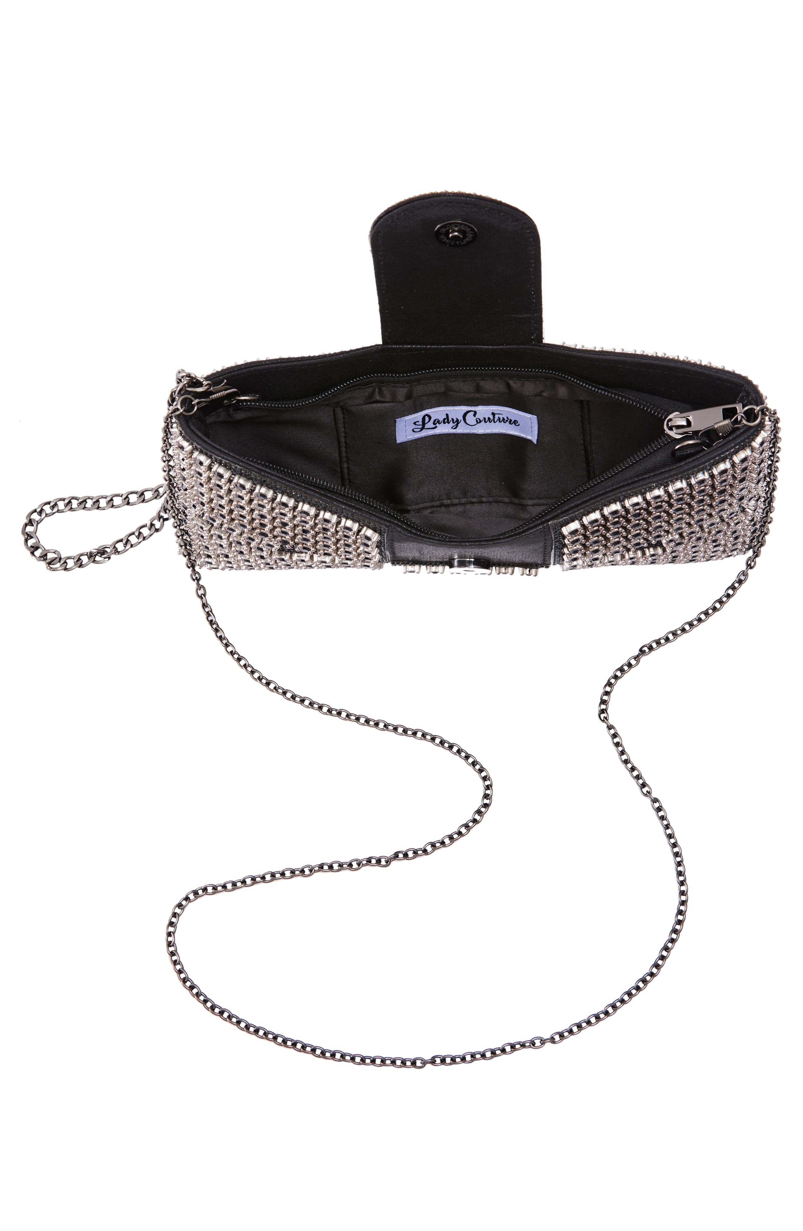 LADY COUTURE Dazzling Bow Evening Bag, Alternate, color, Black