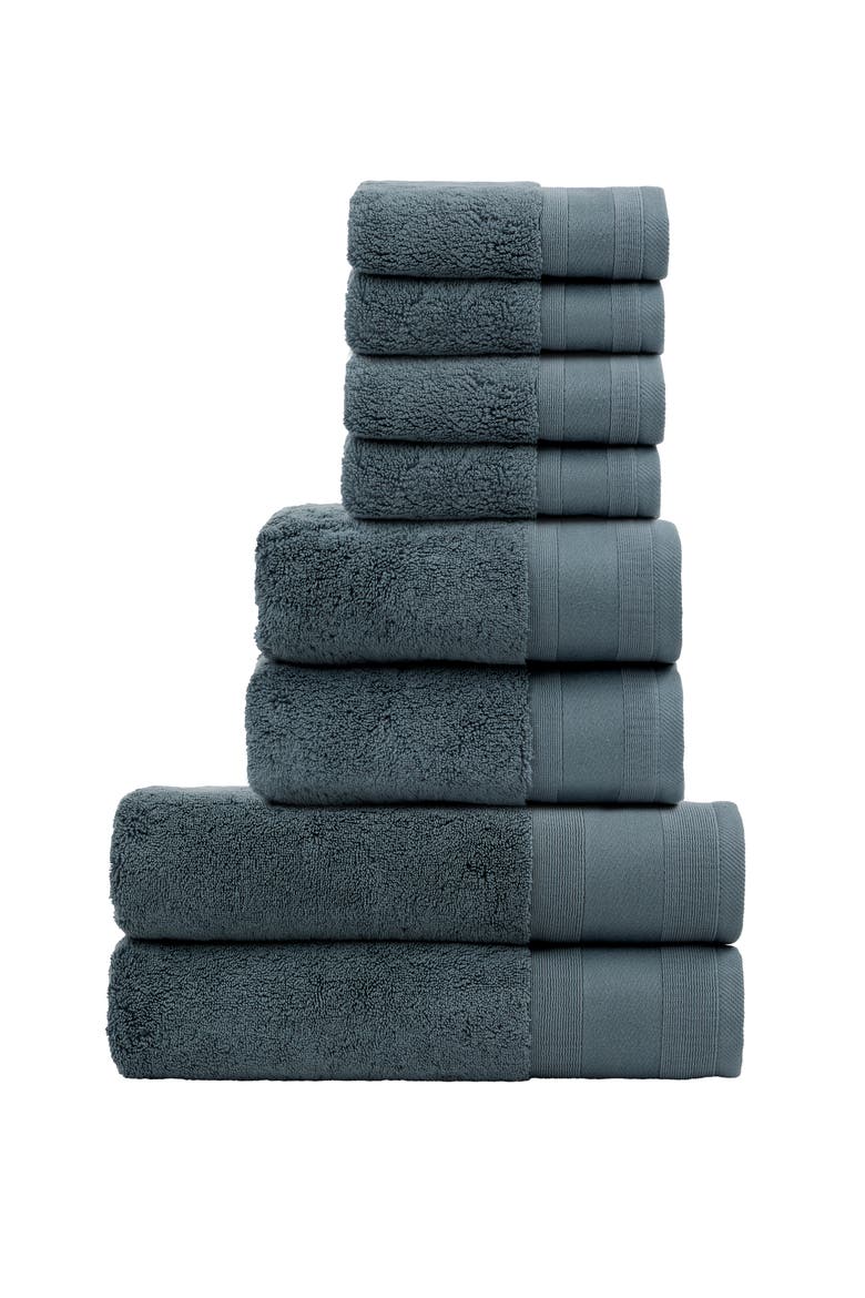 Signature Luxury 100% Turkish Cotton 8 Piece Towel Set, Main, color, Slate Blue