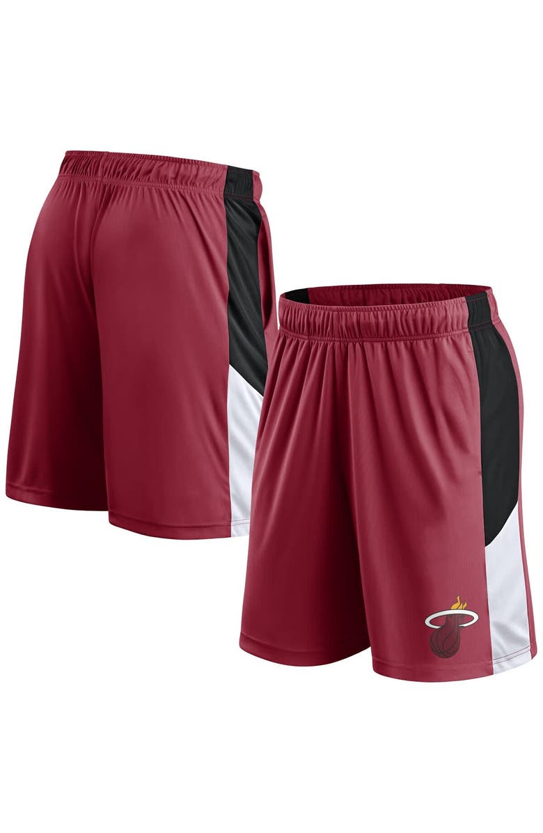 FANATICS Men's Fanatics  Red Miami Heat Practice Performance Shorts, Main, color, 