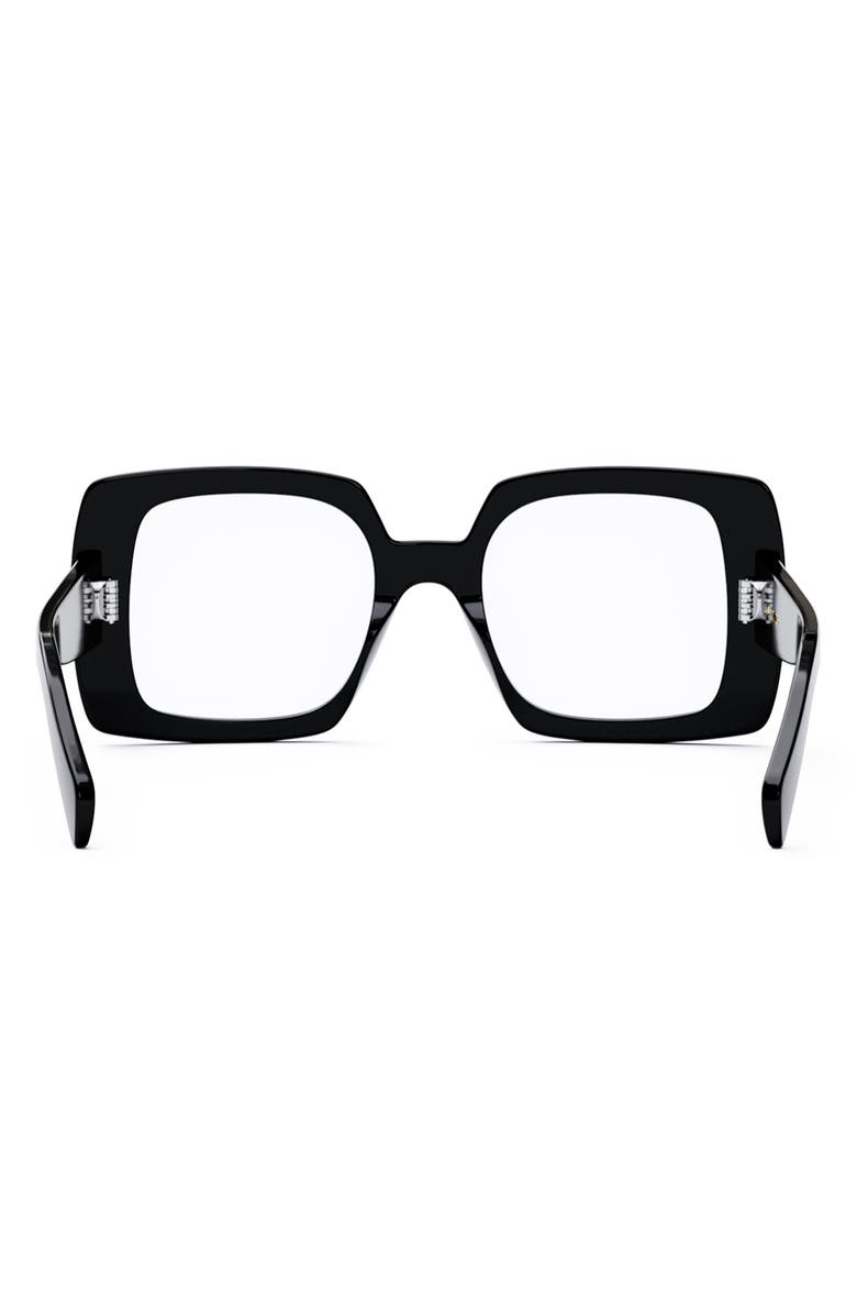 CELINE Triomphe 51mm Square Reading Glasses, Alternate, color, 