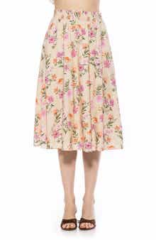 Alexia Admor Kliene Floral Smocked A-Line Skirt