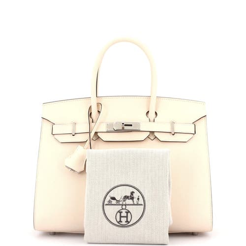 Pre-owned Hermes  Hermes Birkin Sellier Bag Light Epsom With Palladium Hardware 30 In Brown