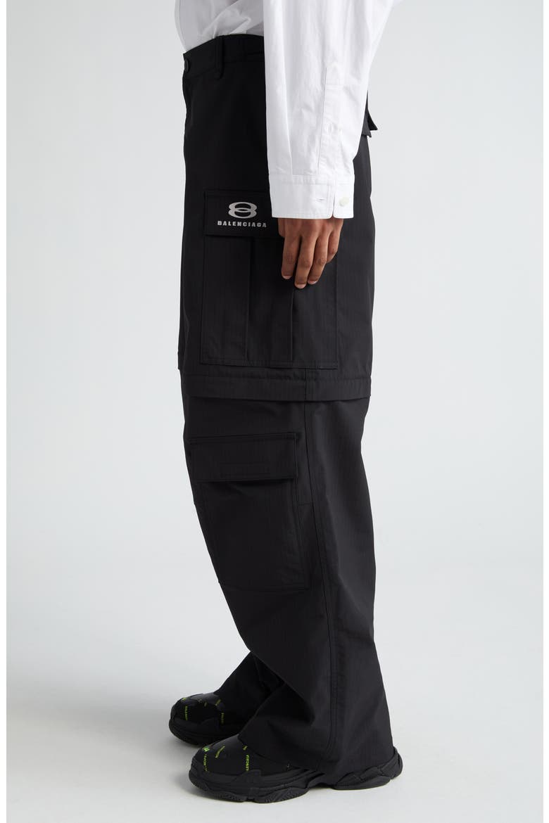 Light Zip-Off Ripstop Cargo Pants, Alternate, color, BLACK