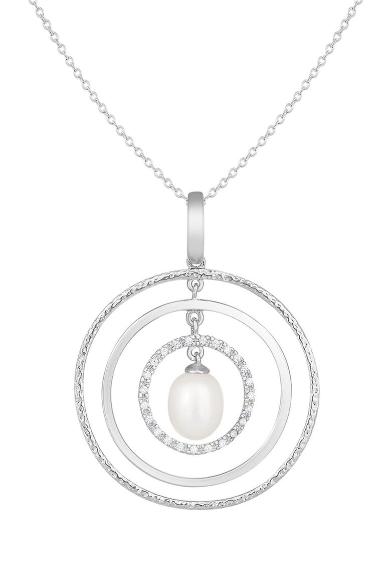 Fancy 8-9mm Freshwater Pearl Pendant Necklace, Main, color, WHITE