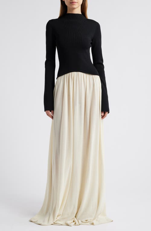 Solid & Striped The Soglio Long Sleeve Maxi Dress In Ecru