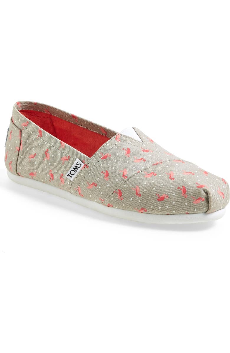 TOMS 'Classic - Flamingo' Alpargata Slip-On, Main, color,