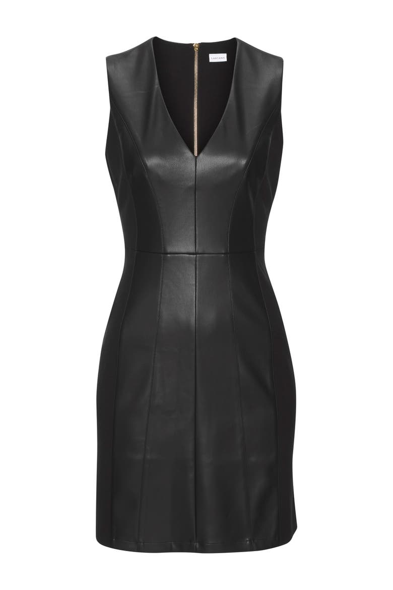 Faux Leather Dress, Alternate, color, Black