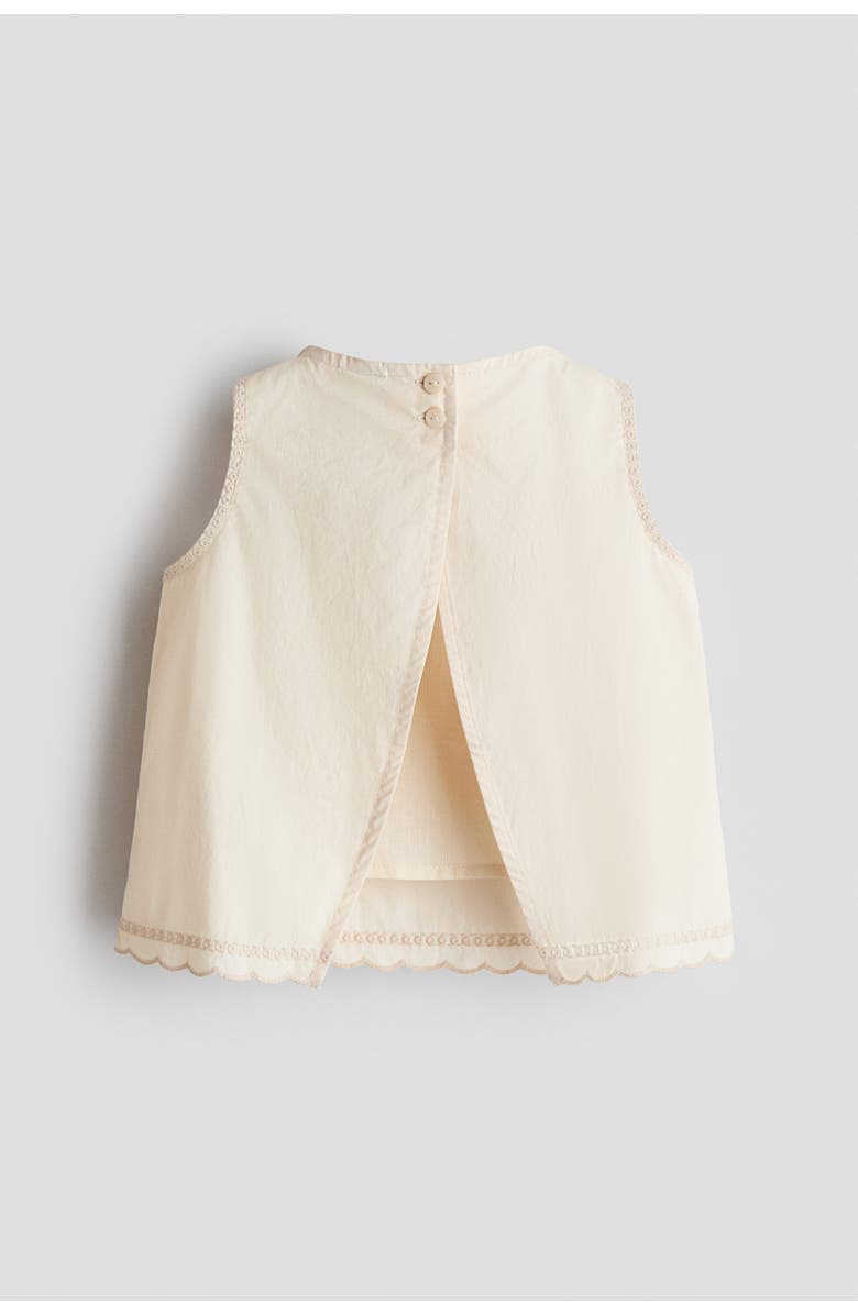 H&M 2-piece Embroidery-detail Cotton Set, Alternate, color, Light Beige