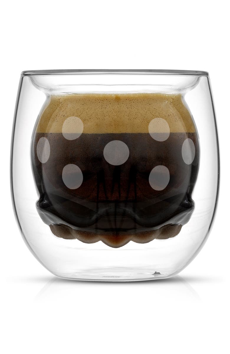 JoyJolt x Disney<sup>®</sup> Set of 2 Mickey & Minnie Double Walled Glass Espresso Cups, Alternate, color, Clear