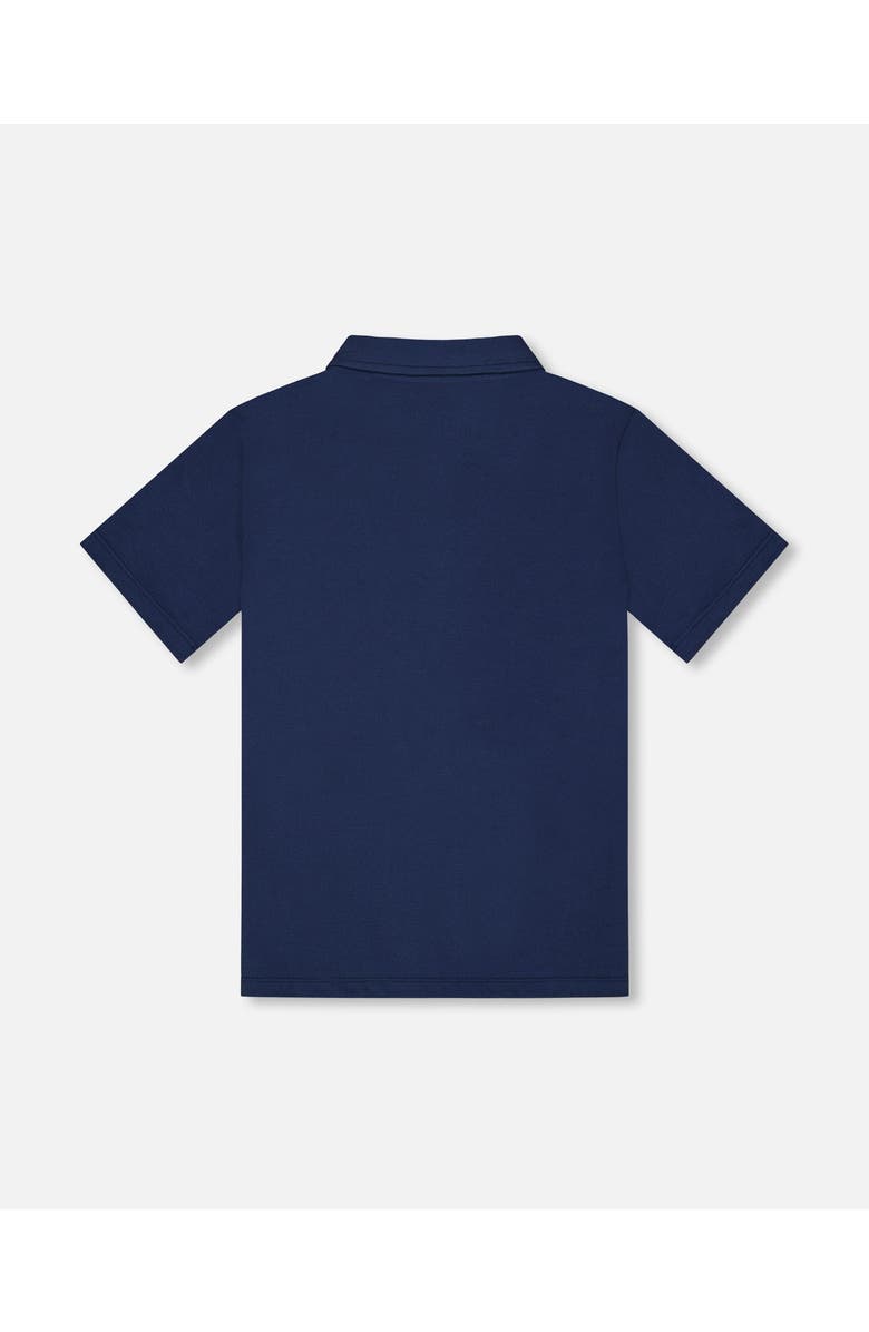 Deux par Deux Boy's Short Sleeve Polo Shirt Navy Blue, Alternate, color,
