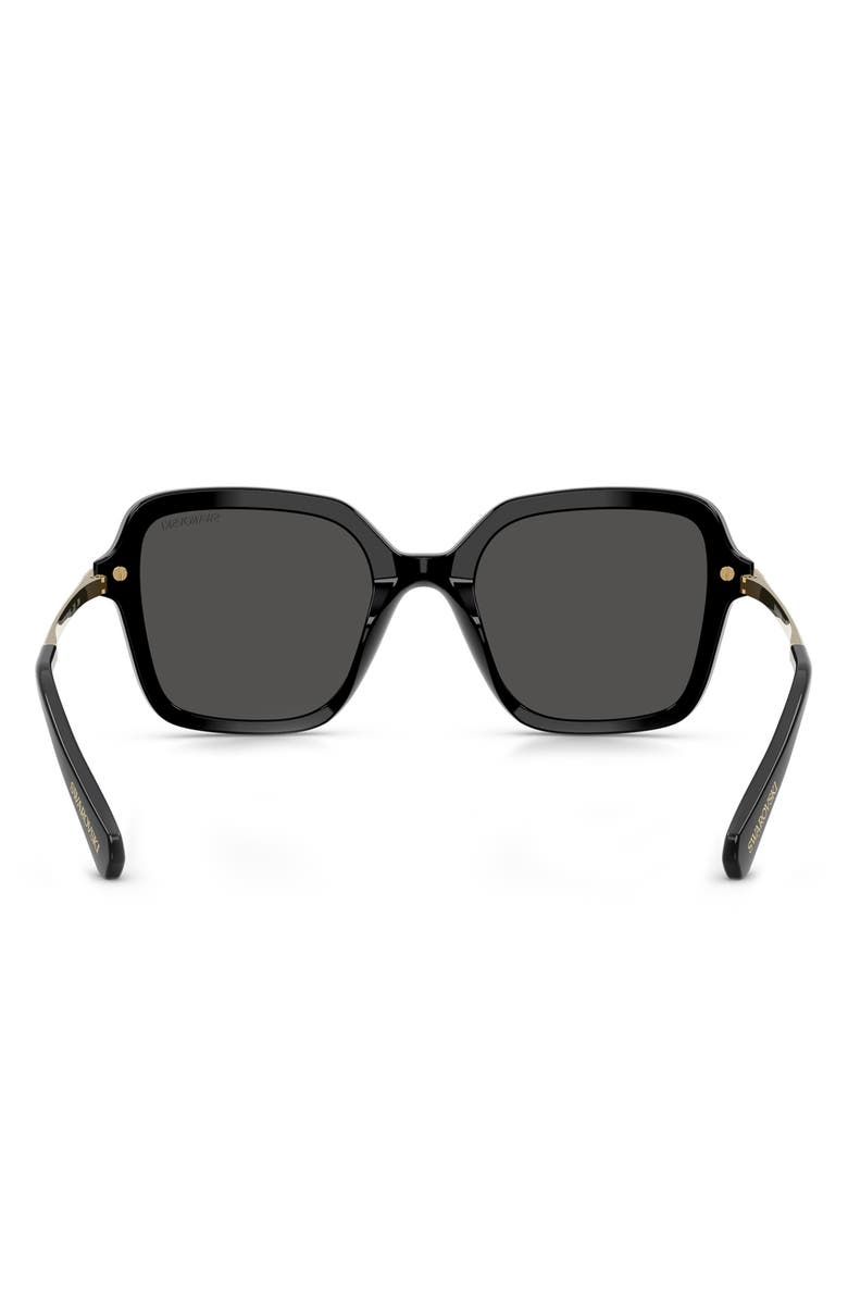 Swarovski 50mm Small Irregular Sunglasses, Alternate, color, Black / Dark Grey