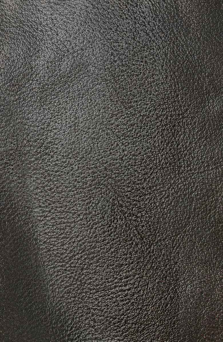 MANGO Low Rise Leather Miniskirt, Alternate, color, Brown