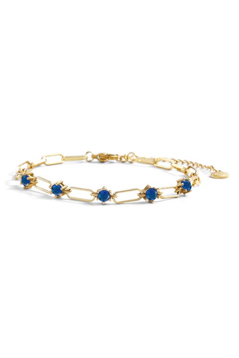 Paperclip Bracelet with Gemstone Accents