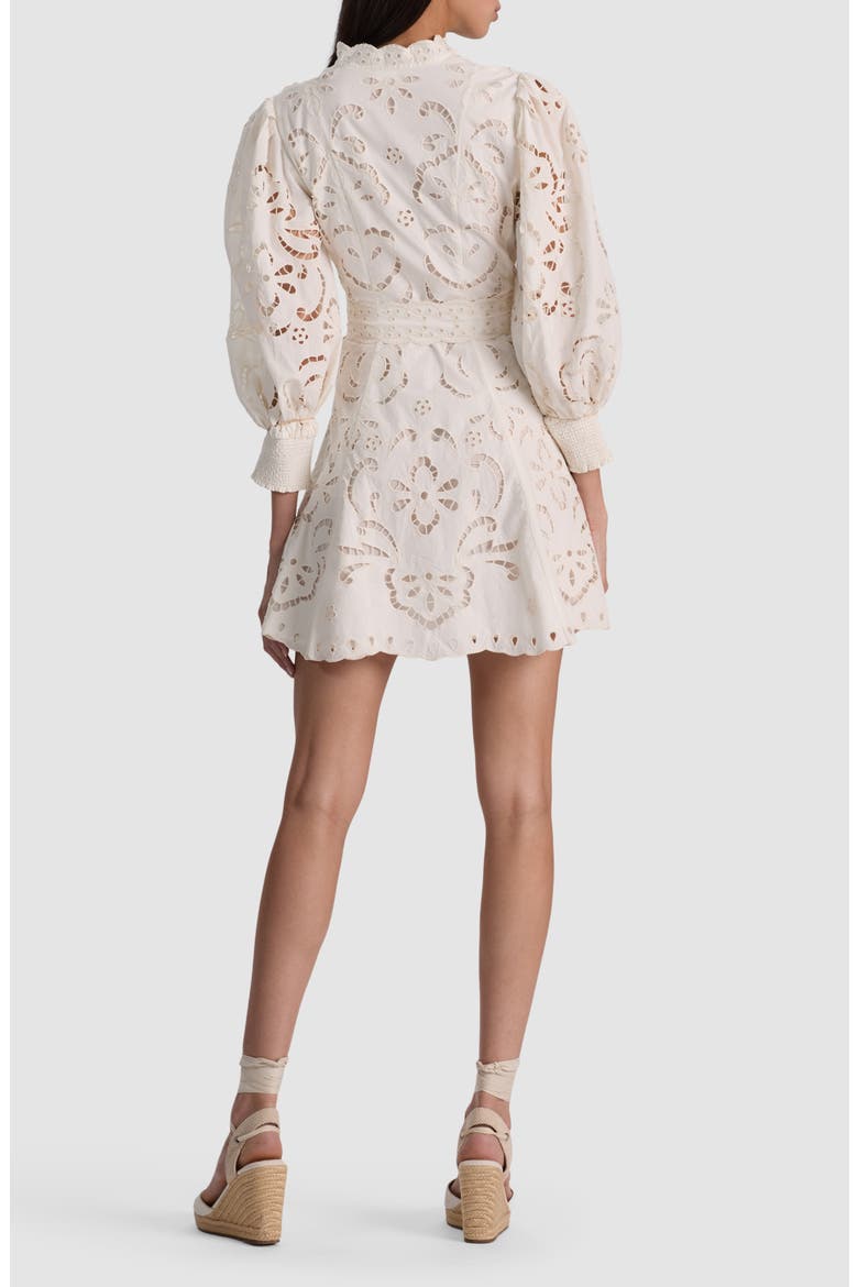 Lucy Embroidered Long Sleeve Minidress, Alternate, color, OFF WHITE