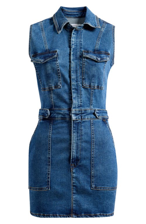 GOOD AMERICAN GOOD AMERICAN FIT FOR SUCCESS SLEEVELESS DENIM MINIDRESS