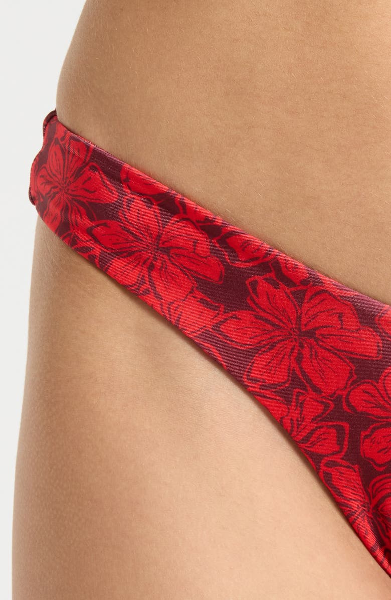 Kulani Kinis Y-Cut Thong Bikini Bottoms, Alternate, color, Sassy Sangria