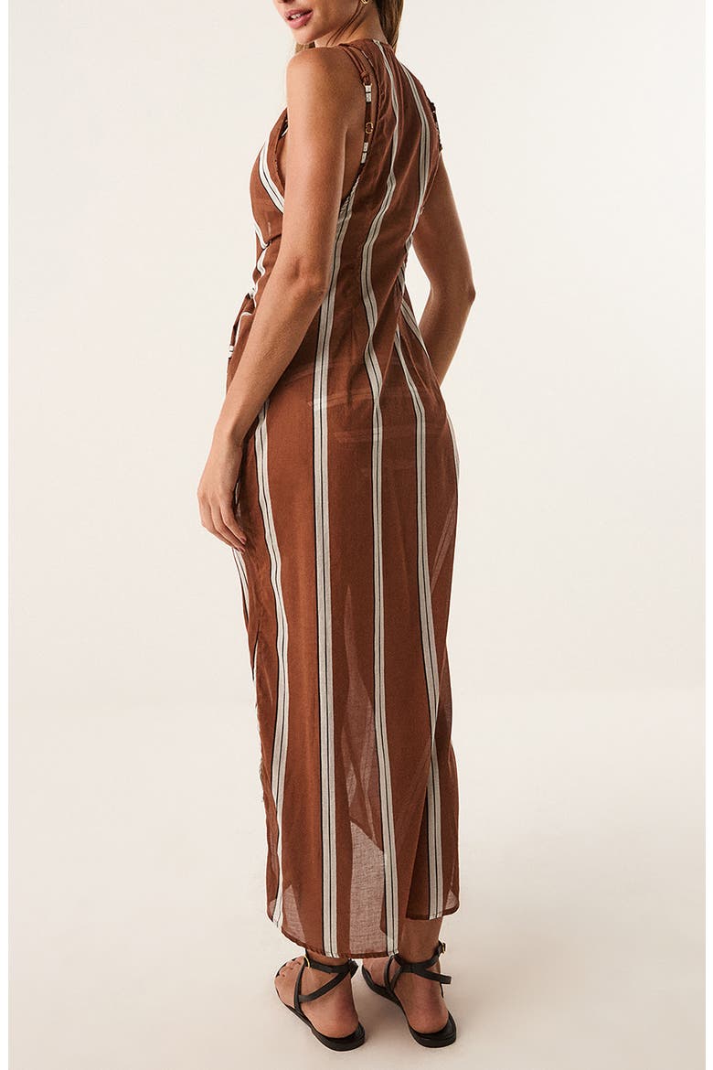 Mita Long Cover-Up Dress, Alternate, color, BROWN MULTI