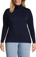 Lands' End Lightweight Jersey Skimming Long Sleeve Turtleneck