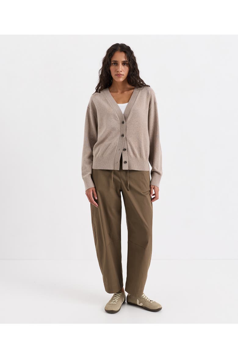 Organic Cotton Essential Cardigan, Alternate, color, Soft Umber Heather