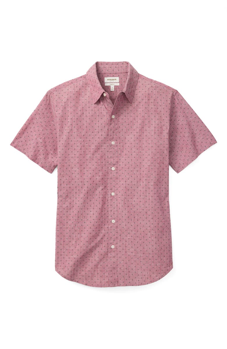 Bonobos Riviera Short Sleeve Stretch Cotton Button-Up Shirt, Alternate, color, Waywell Geo V2 C43