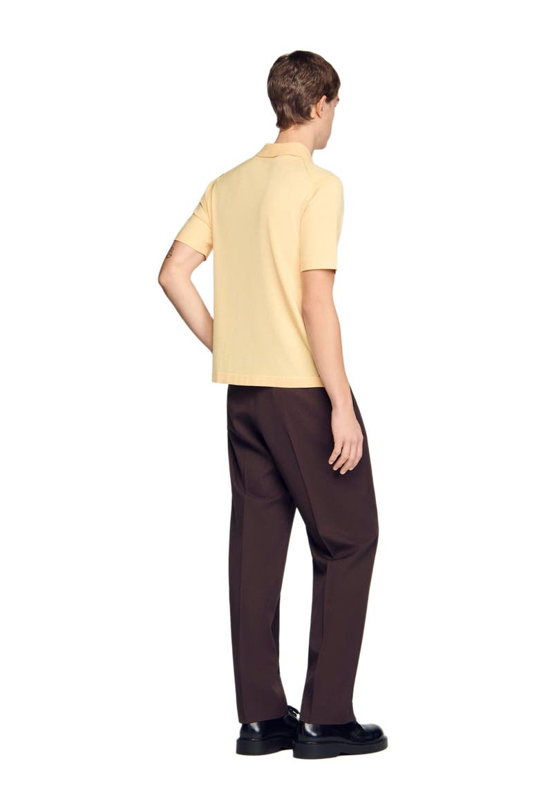 Knitted polo with zip collar, Alternate, color, Light yellow