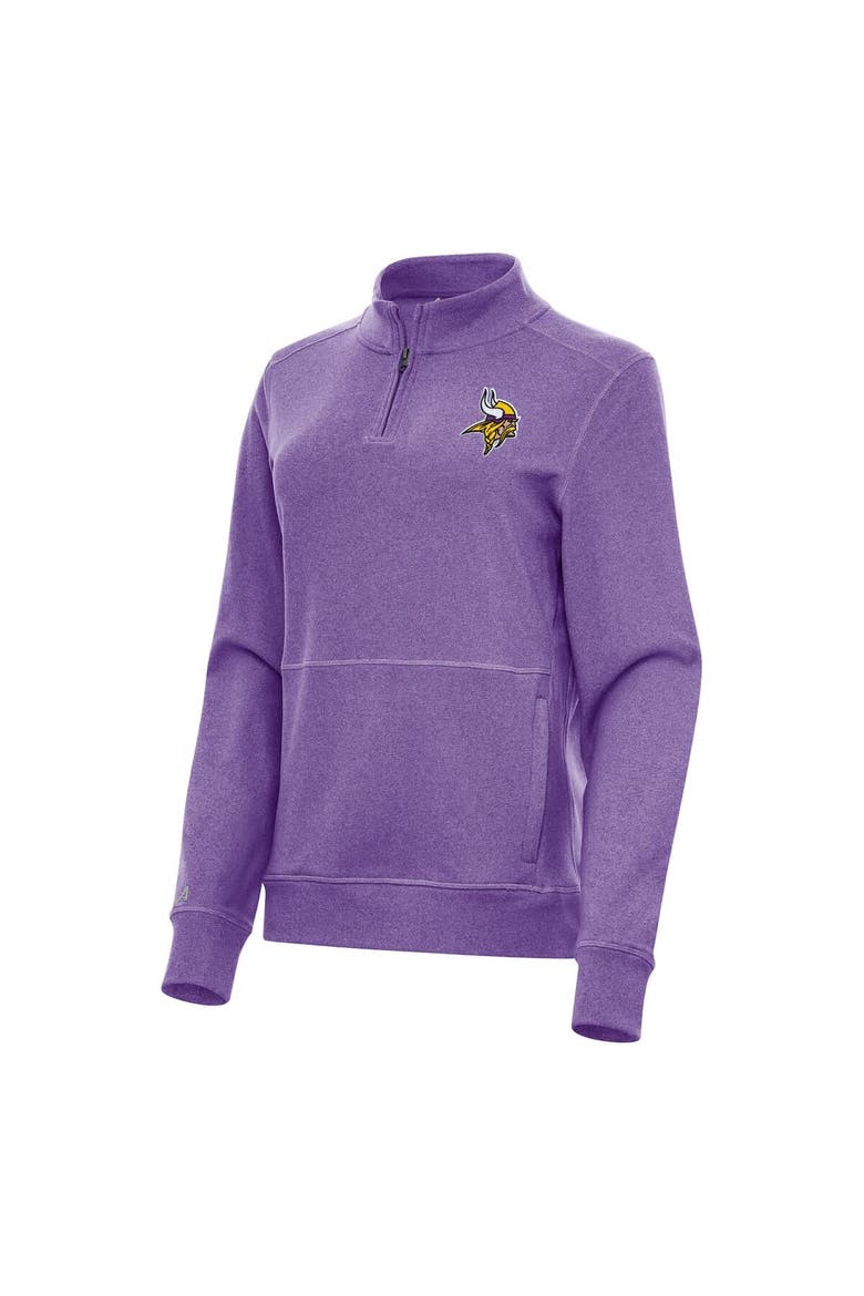 Women's Antigua  Heather Purple Minnesota Vikings Crush Quarter-Zip Jacket, Alternate, color, Heather Purple