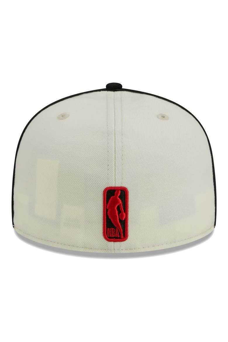 Men's New Era Cream/Black Chicago Bulls Piping 2-Tone 59FIFTY Fitted Hat, Alternate, color, Cream