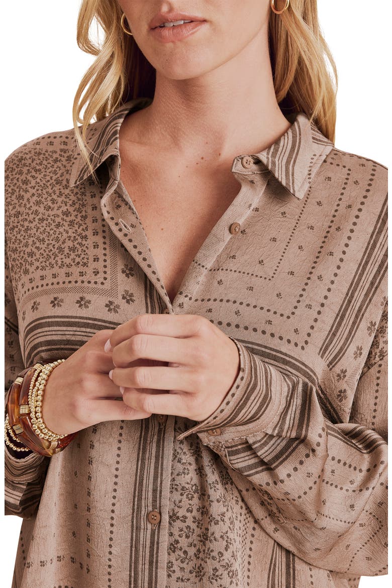 Clara Button-Up Shirt, Alternate, color, TAUPE
