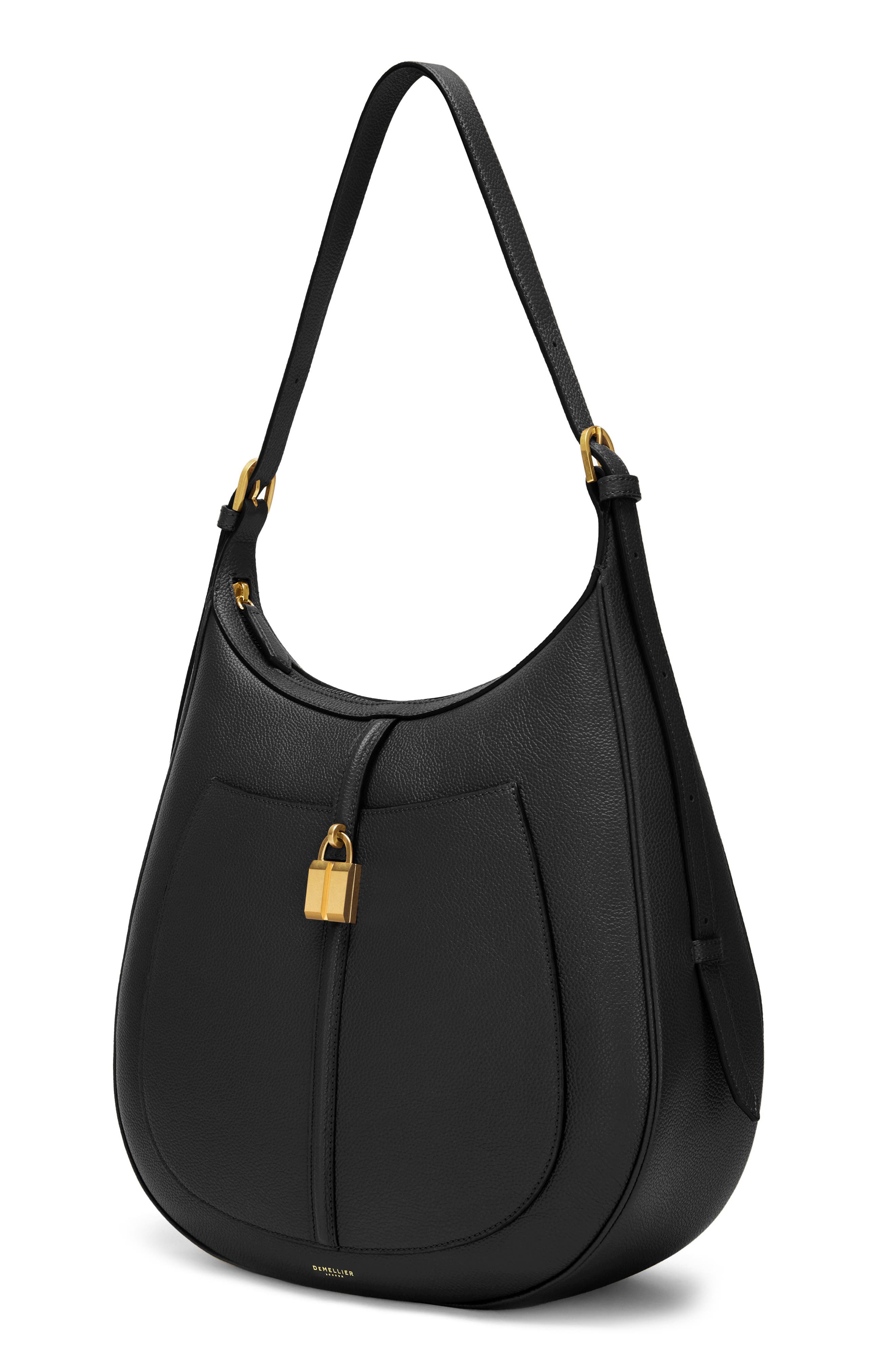 DeMellier Siena Leather Hobo Bag, Alternate, color, Black