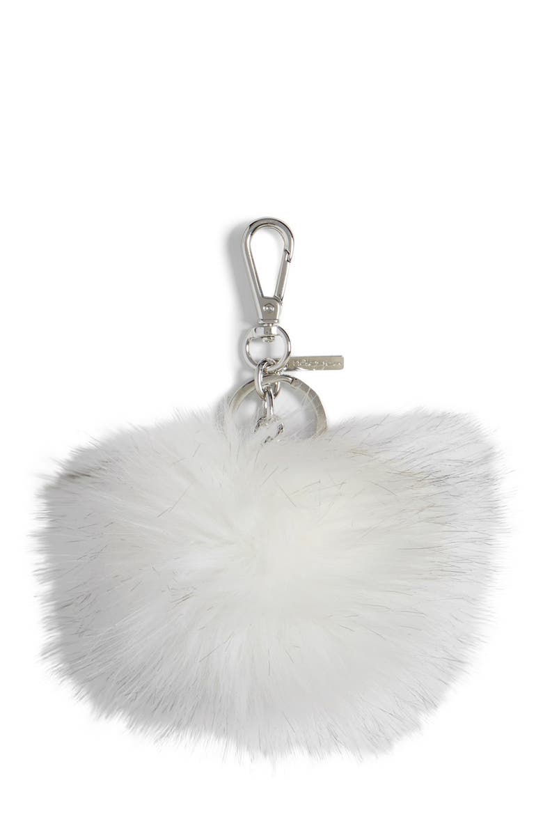 Halogen<sup>®</sup> Faux Fur Pom Bag Charm, Main, color,