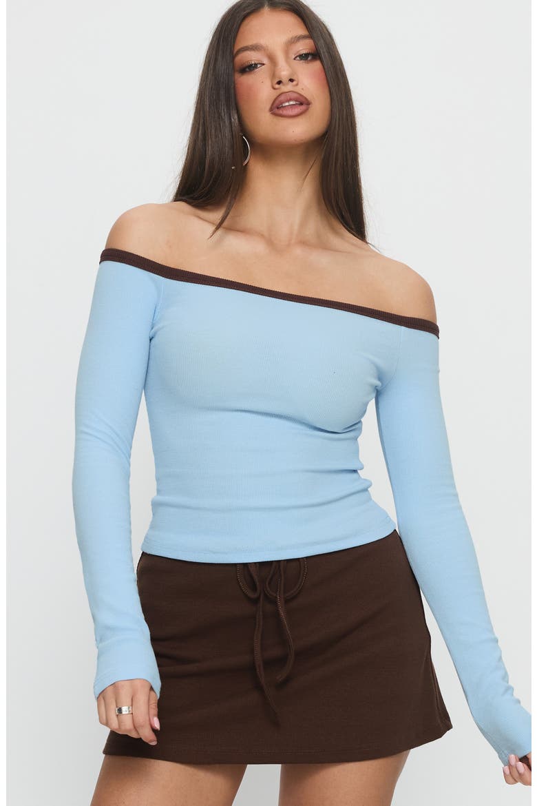 Baseline Off Shoulder Ribbed Top, Alternate, color, MULTI