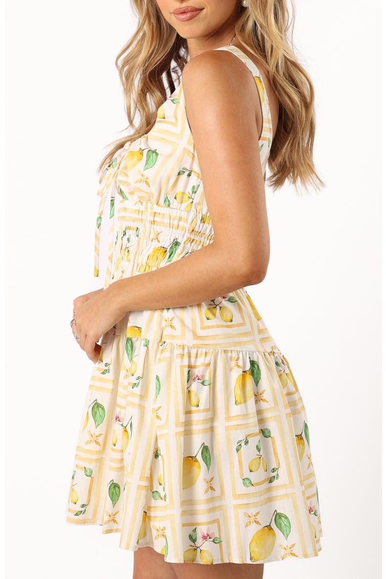 Cintrico Lemon Print Cotton Minidress, Alternate, color, LEMON