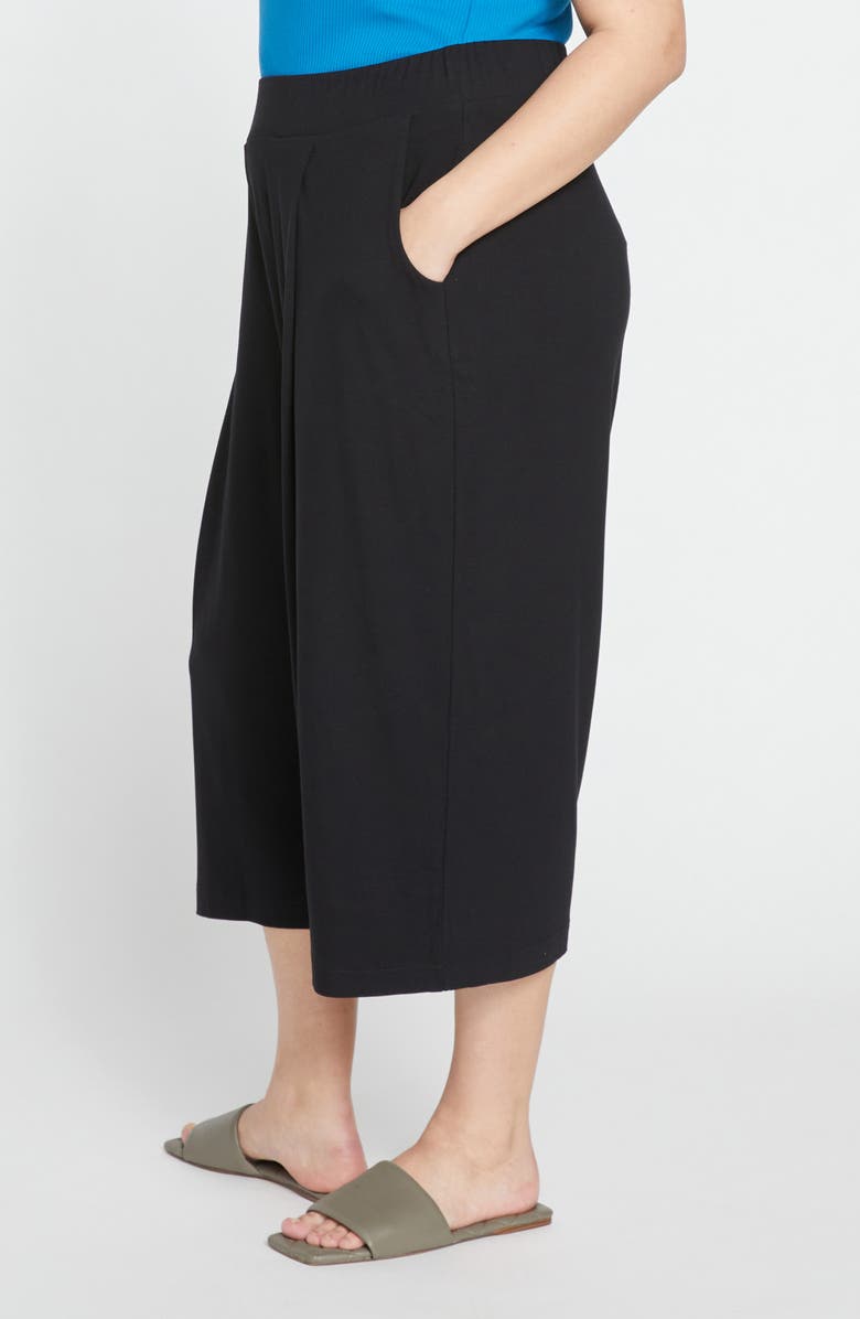 Universal Standard Casual Cotton Culottes, Alternate, color, Black